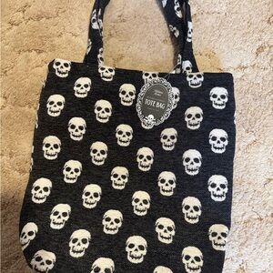 Skull Pattern Black Tote Bag